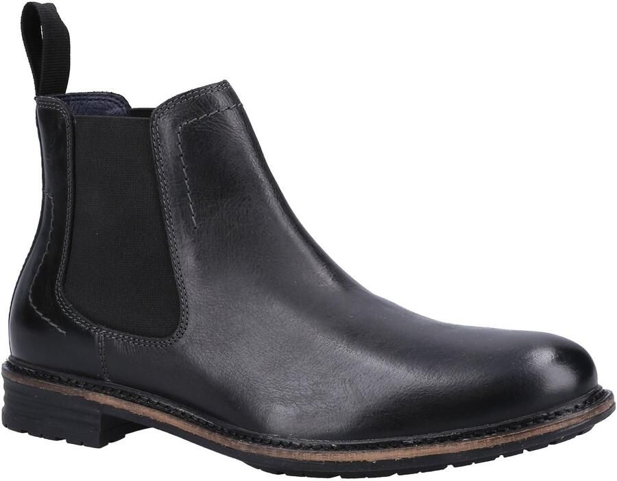 Hush Puppies Justin Chelsea Leren Herenlaarzen Zwart