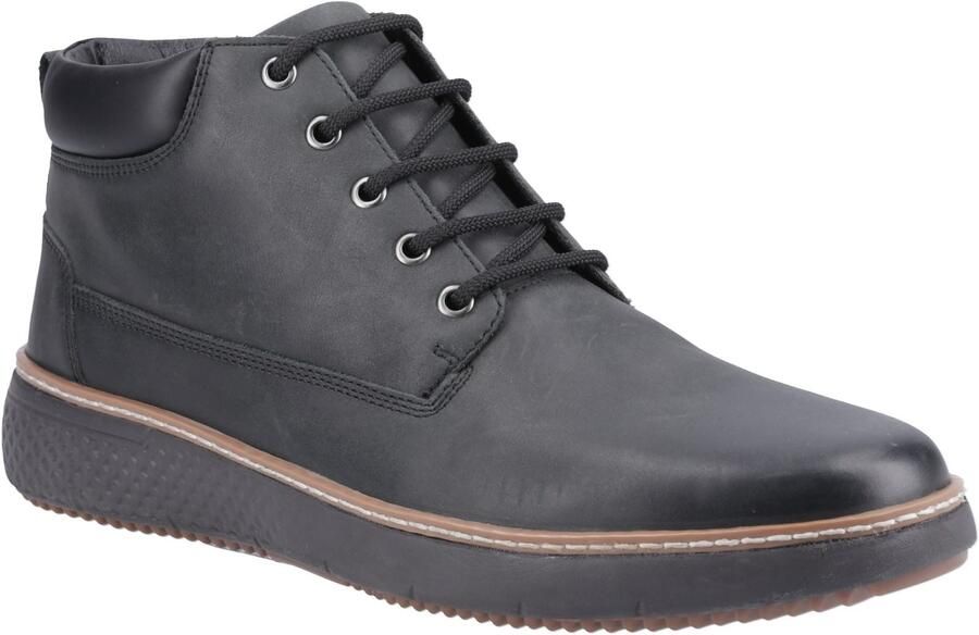 Hush Puppies Kian Leren Heren Enkelboots Zwart