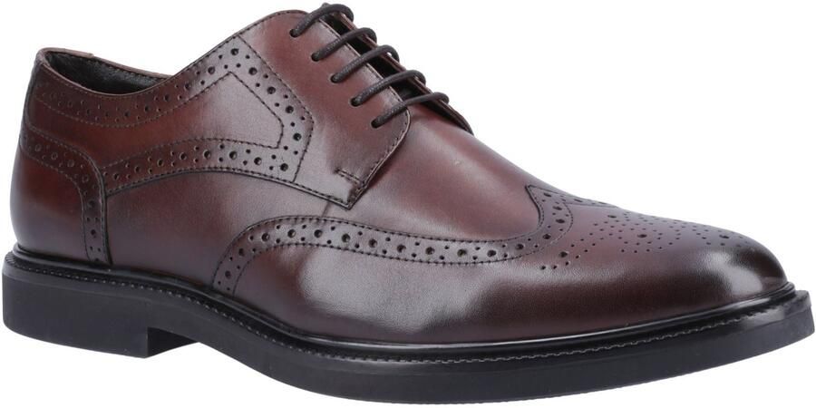 Hush Puppies Kingston Leren Chocolade Brogue Schoenen voor Mannen