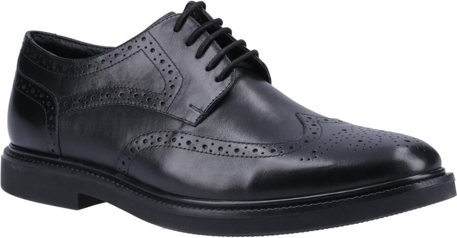 Hush Puppies Kingston Leren Heren Zwarte Brogues Schoenen