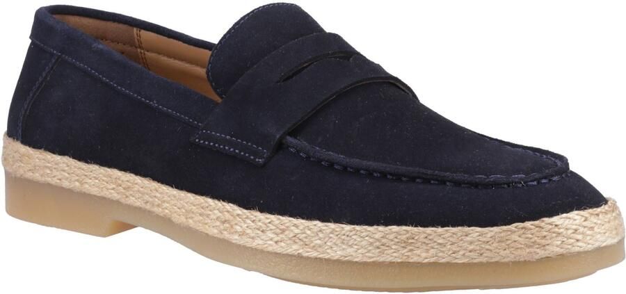 Hush Puppies Laurence Suède Heren Navy Instappers
