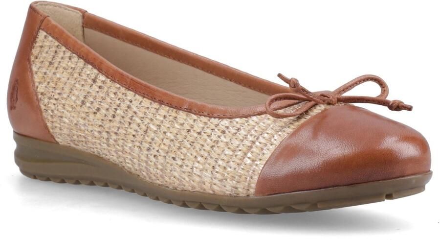 Hush Puppies Laurie Neuskap Leer Vrouwen Tan Standaard Ballerina's