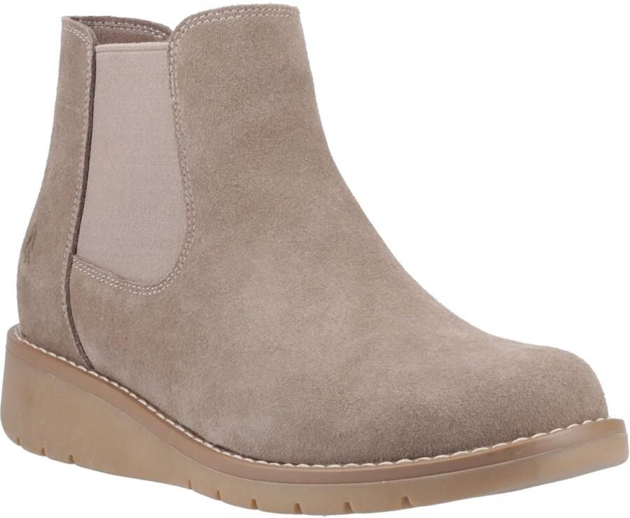 Hush Puppies Leonie Suède Dames Taupe Platte Chelsea Boots