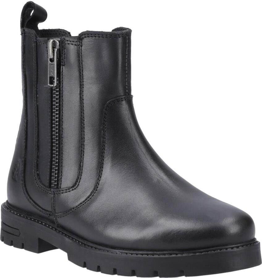 Hush Puppies Liana Leren Meisjes Zwarte Laarzen