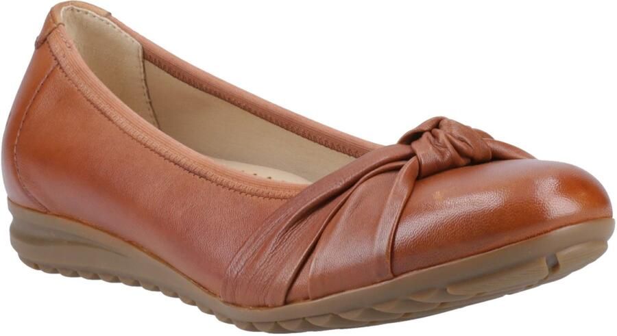 Hush Puppies Lilith Leren Dames Tan Standaard Ballerina's