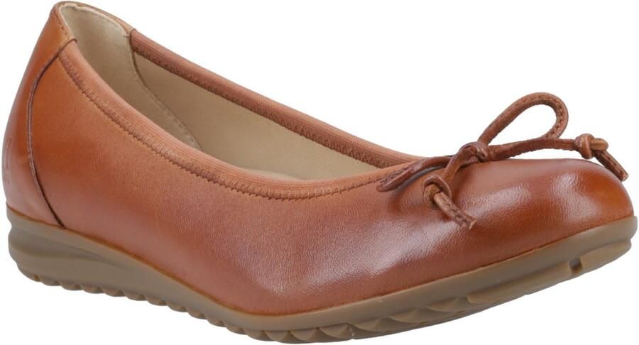 Hush Puppies Lucille Leren Dames Tan Platte Schoenen