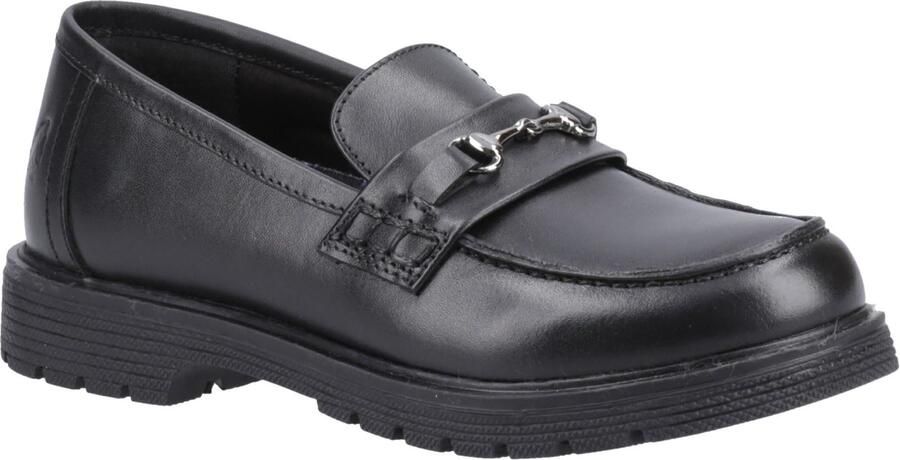 Hush Puppies Lydia Senior Meisjes Zwarte Leren Mocassins