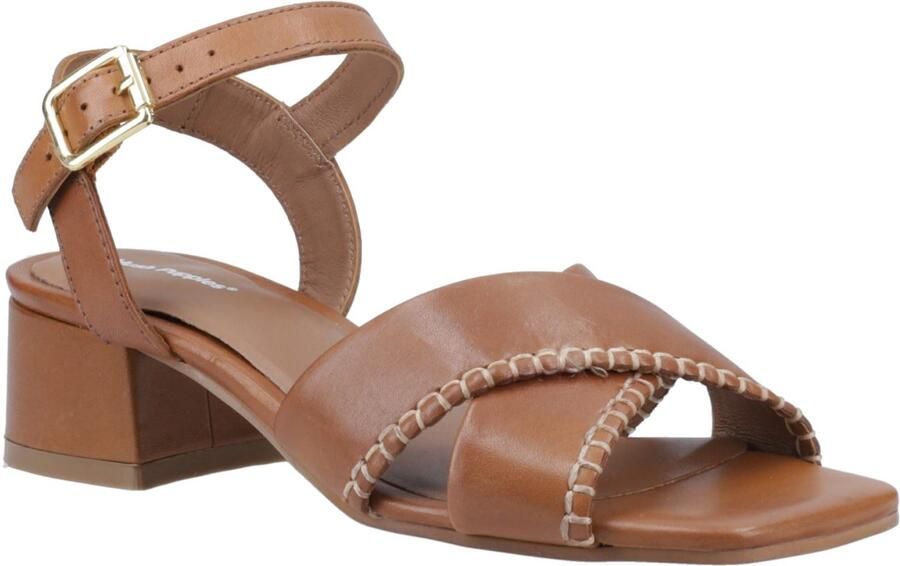 Hush Puppies Lyla Hielled Leren Dames Tan Sandalen