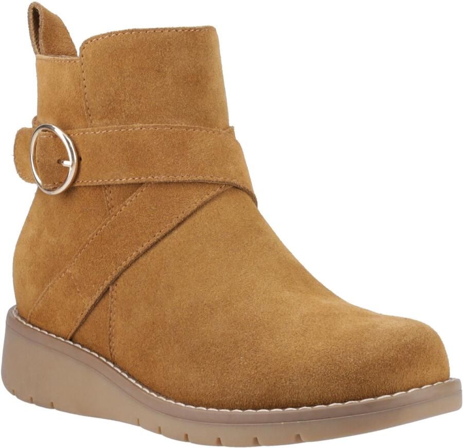 Hush Puppies Lyra Dames Suède Tan Winter Enkellaarzen