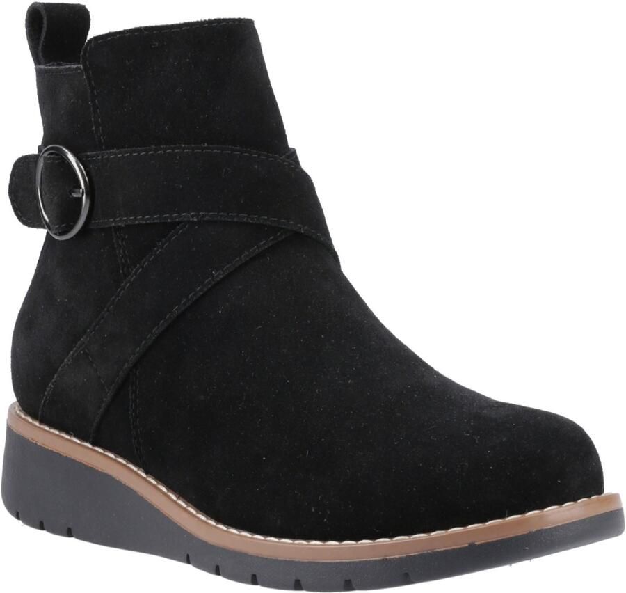Hush Puppies Lyra Dames Zwarte Suède Winter Enkellaarzen