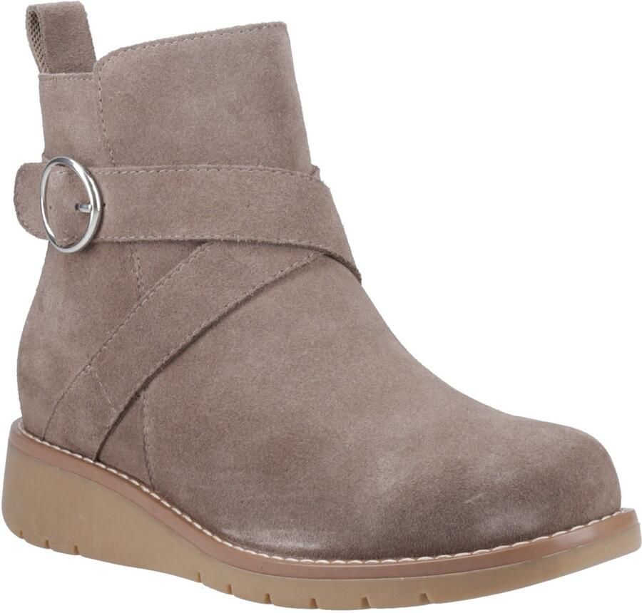 Hush Puppies Lyra Suède Dames Taupe Winter Enkellaarzen