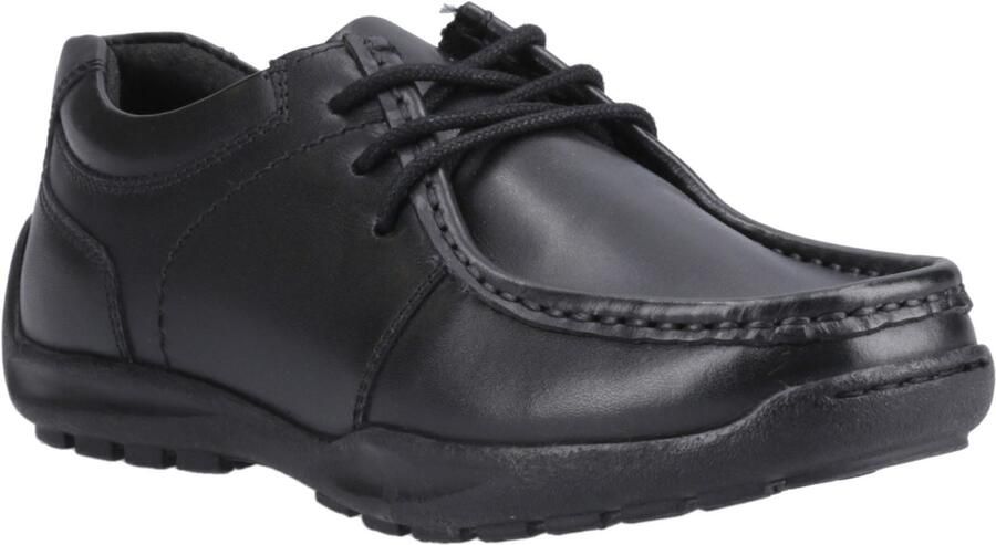 Hush Puppies Mackenzie Wallabee Leren Zwarte Veterschoenen Voor Jongens