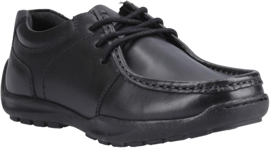Hush Puppies Mackenzie Wallabee Leren Zwarte Veterschoenen Voor Jongens