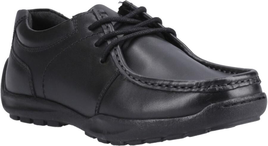 Hush Puppies Mackenzie Wallabee Leren Zwarte Veterschoenen Voor Jongens