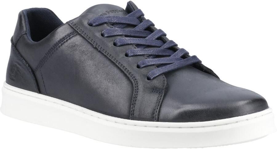 Hush Puppies Madden Heren Sneakers Van Leer In Marineblauw