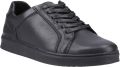 Hush Puppies Madden Leder Heren Zwarte Sneakers - Zwart