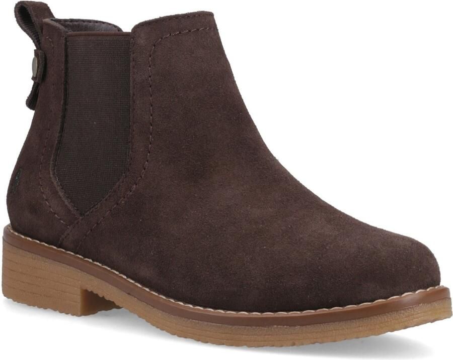Hush Puppies Maddy Suède Dames Chocolade Brede Pasform Laarzen