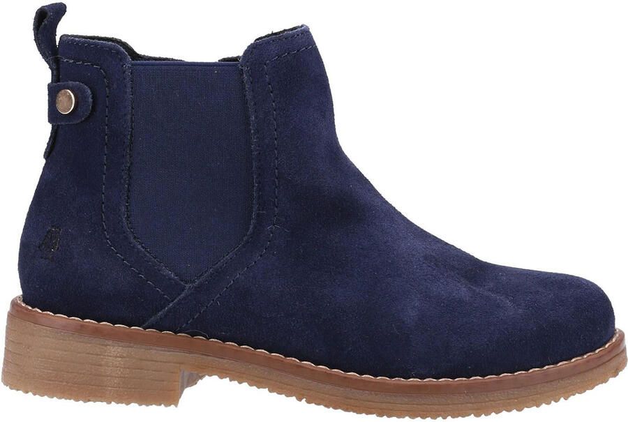 Hush Puppies Maddy Wide Dames Suède Marineblauwe Platte Chelsea Laarzen