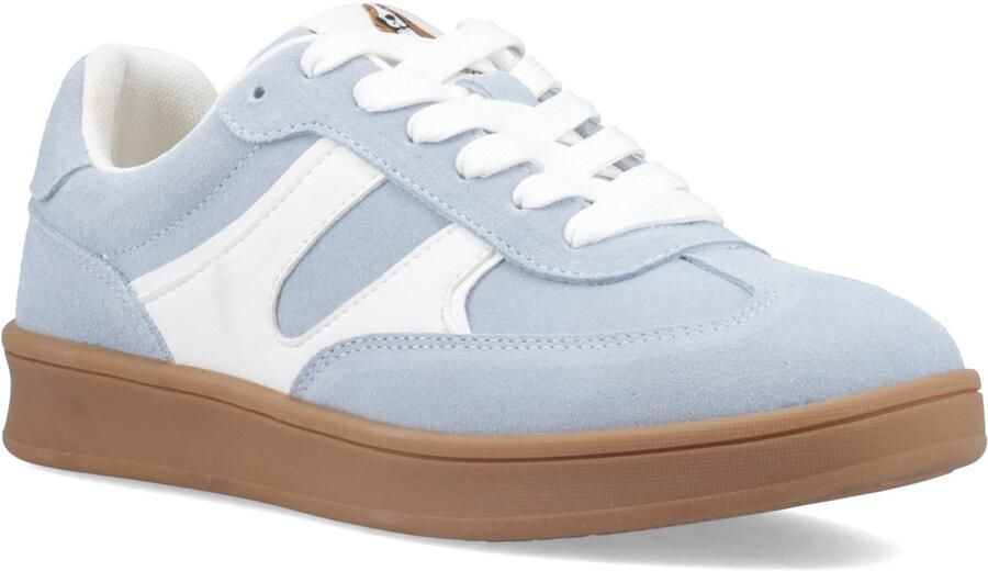 Hush Puppies Maura Suède Dames Blauwe Sneakers