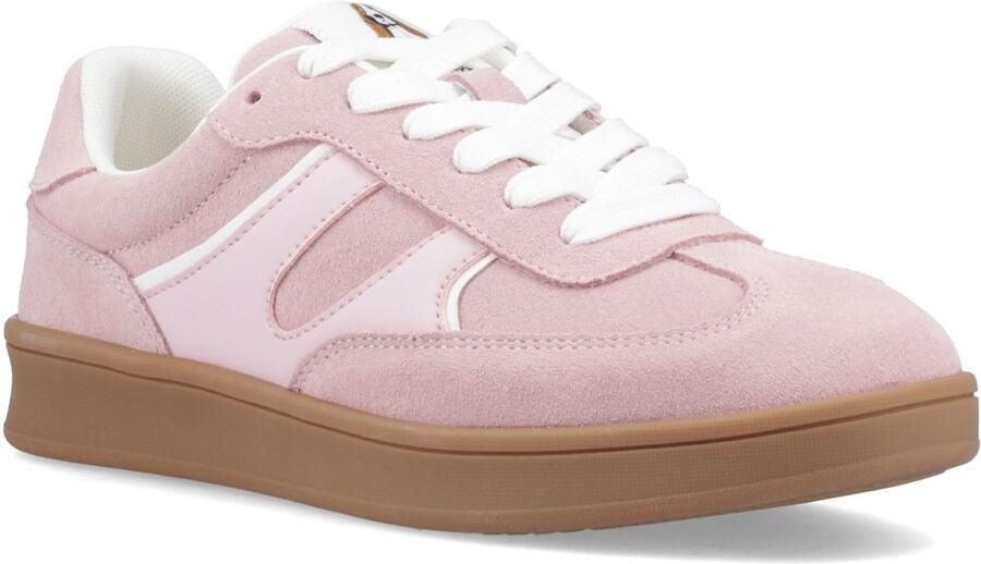 Hush Puppies Maura Suède Dames Roze Sneakers