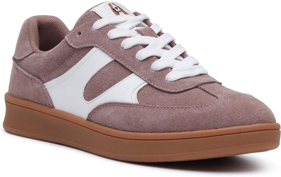 Hush Puppies Maura Suède Dames Stone Sneakers