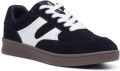 Hush Puppies Maura Suède Dames Zwart Wit Sneakers - Zwart