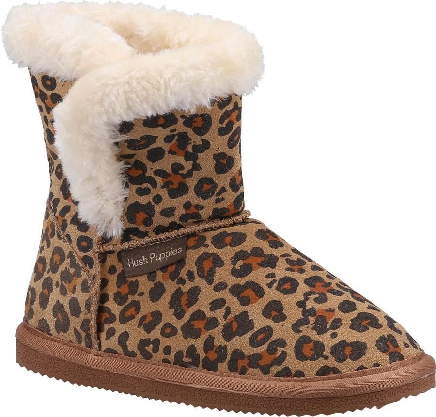Hush Puppies Meisjes Ashlynn pantoffels met luipaardprint in suède (Luipaard)