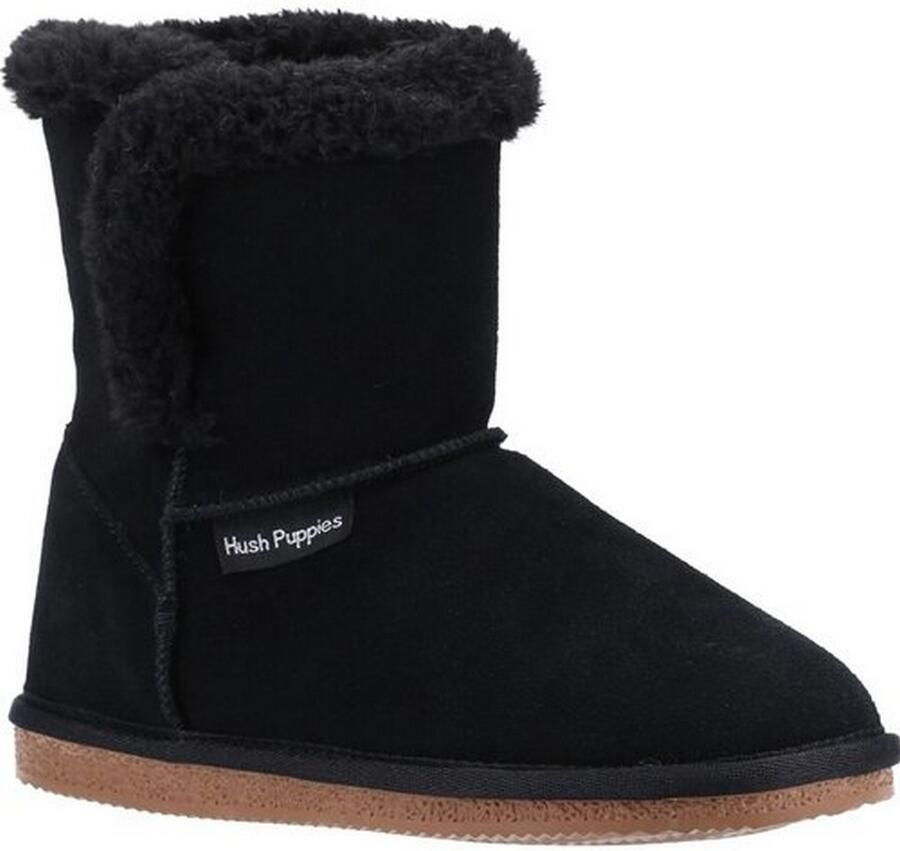 Hush Puppies Meisjes Ashlynn Suede Slippers (Zwart)