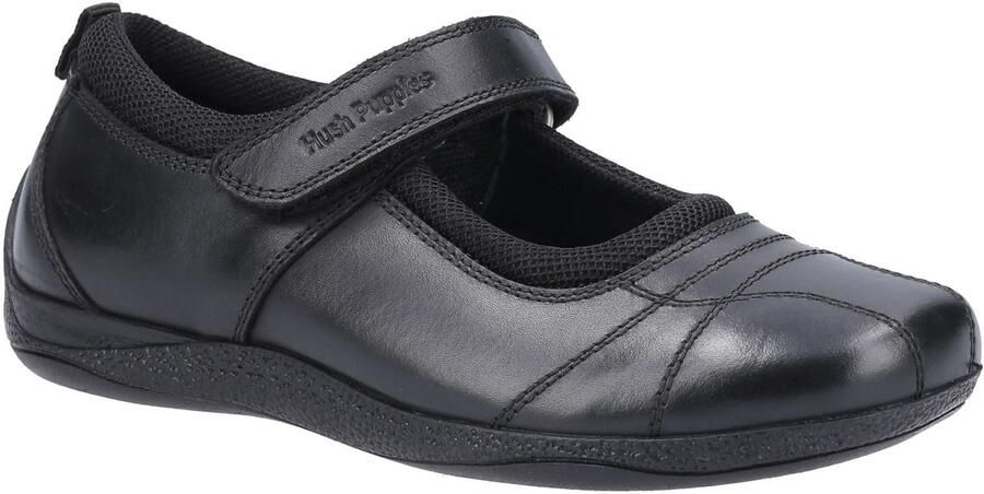 Hush Puppies Meisjes Clara Leren Schoolschoenen (Zwart)