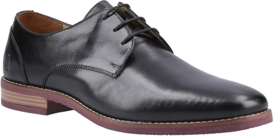 Hush Puppies Mike Leren Heren Zwarte Veterschoenen