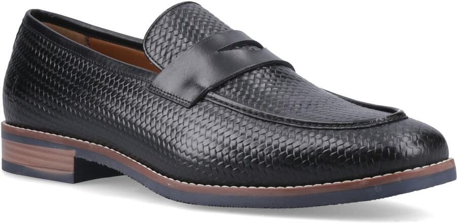 Hush Puppies Mitchell Leren Zwarte Herenslippers