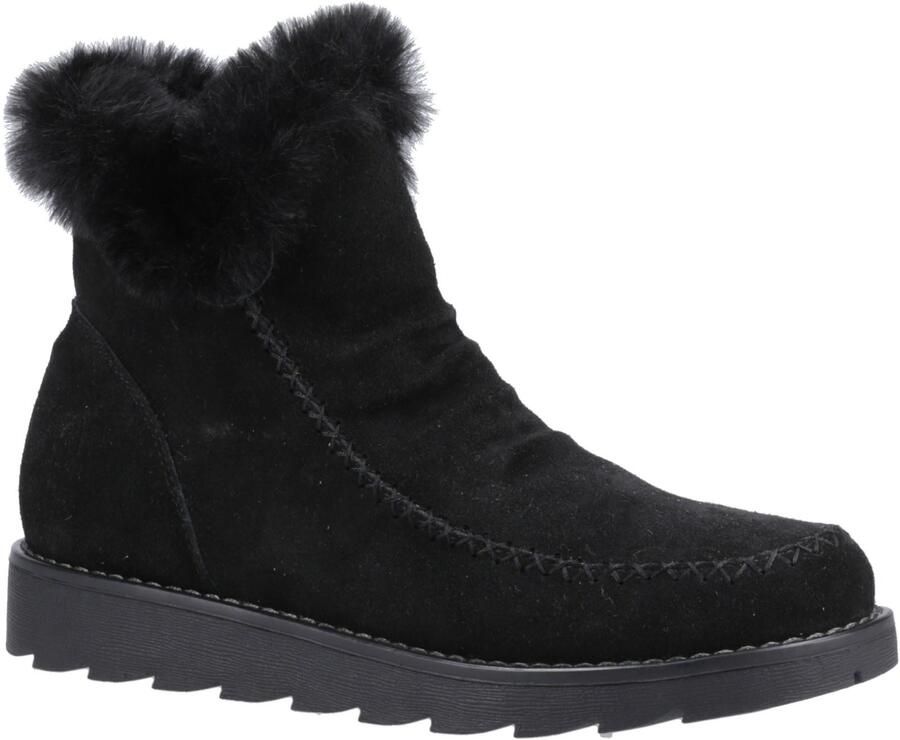 Hush Puppies Moira Suède Dames Zwart Laarzen