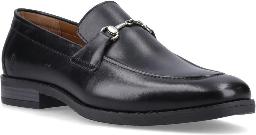 Hush Puppies Moses Leren Heren Zwarte Instappers