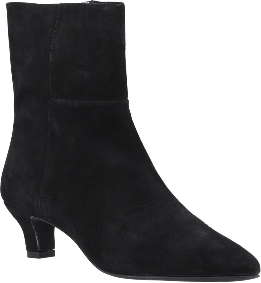 Hush Puppies Nahla Hak Leer Dames Zwarte Hakschoenen Enkelboots