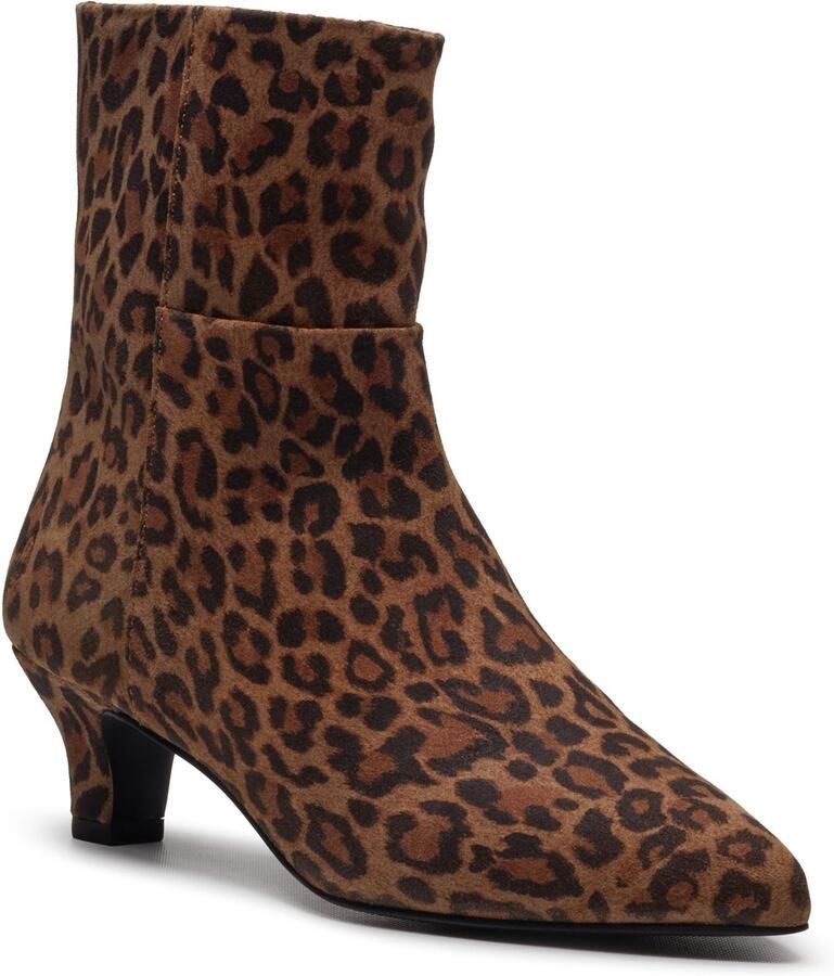 Hush Puppies Nahla Hakken Leren Dames Luipaard Enkelboots