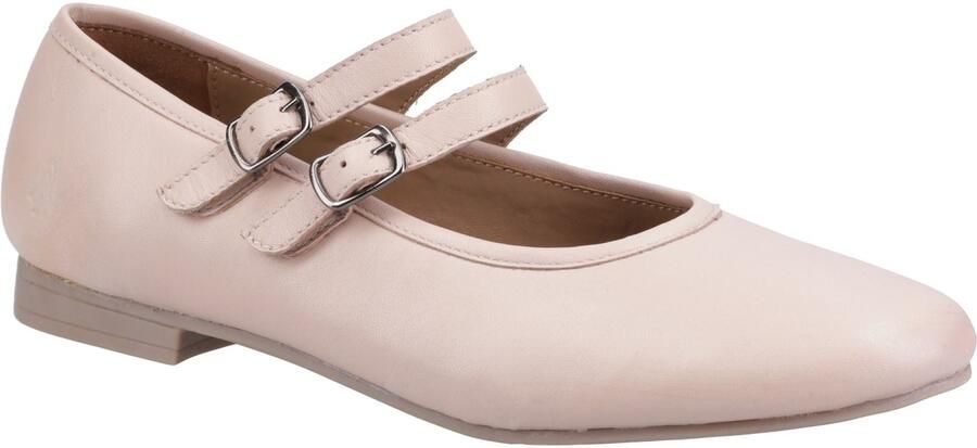 Hush Puppies Nancy Mary Jane Leren Dames Blush Ballerina's