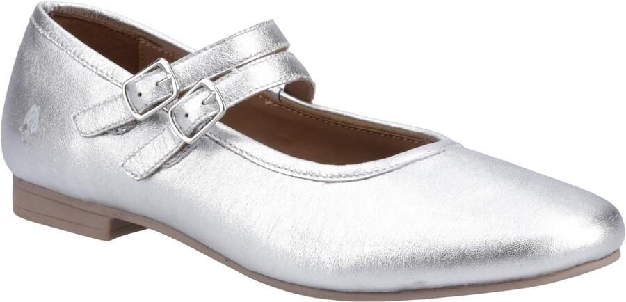 Hush Puppies Nancy Mary Jane Leren Vrouwen Zilveren Ballerina's