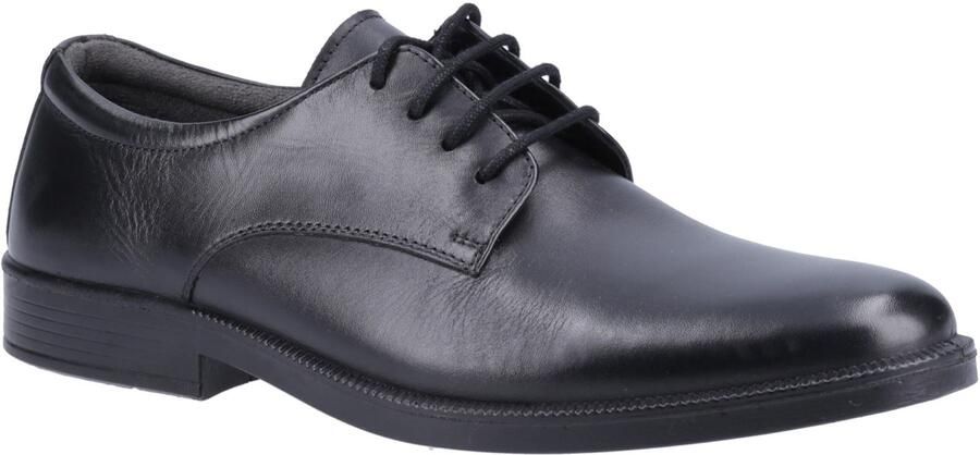 Hush Puppies Neal Leer Heren Zwart Veterschoenen