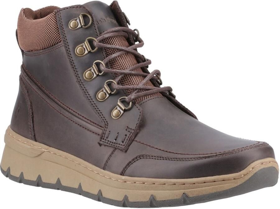 Hush Puppies Nixon Leren Heren Bruine Enkellaarzen