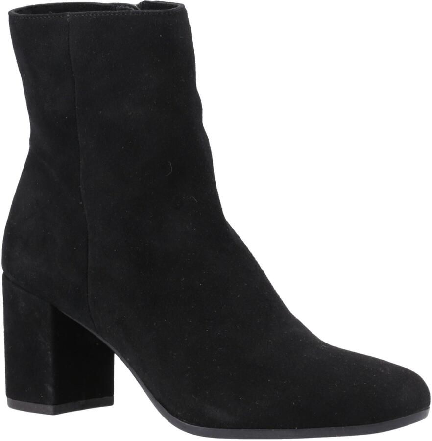 Hush Puppies Octavia Dames Zwarte Suède Enkellaarzen Met Hak
