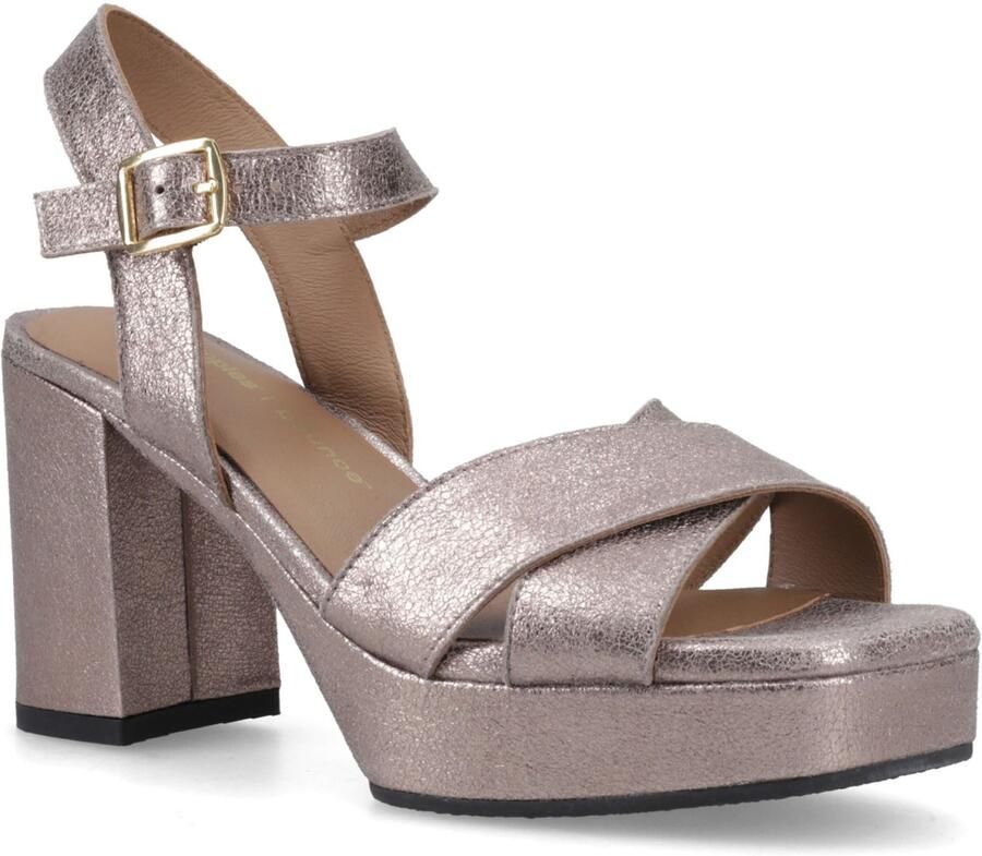Hush Puppies Ophelia Leren Hak Suède Dames Peperkoek Slim Fit Sandalen