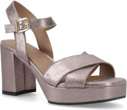 Hush Puppies Ophelia Leren Hak Suède Dames Peperkoek Slim Fit Sandalen