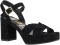 Hush Puppies Ophelia Suède Dames Zwarte Sandalen - Zwart
