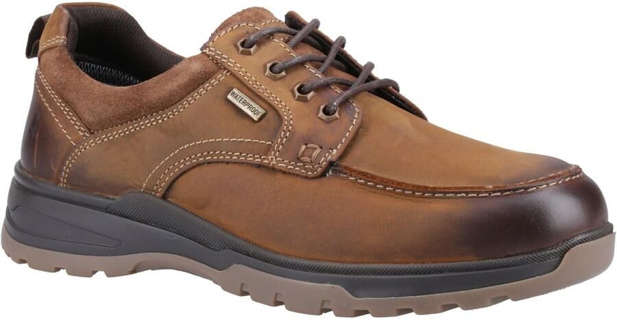 Hush Puppies Percy Leder Herenschoenen Tan Lace-Up