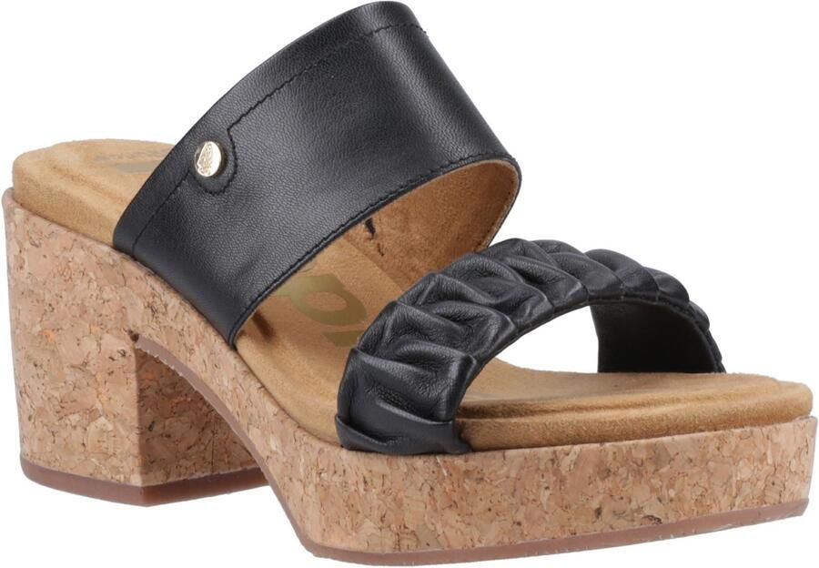 Hush Puppies Poppy Leren Dames Zwarte Sandalen