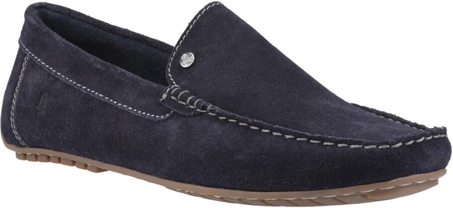 Hush Puppies Ralph Suede Heren Marineblauwe Instappers Van Leer