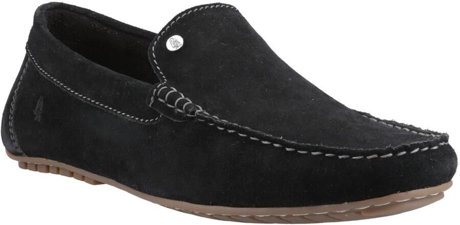 Hush Puppies Ralph Suède Leren Mannelijke Zwarte Instappers