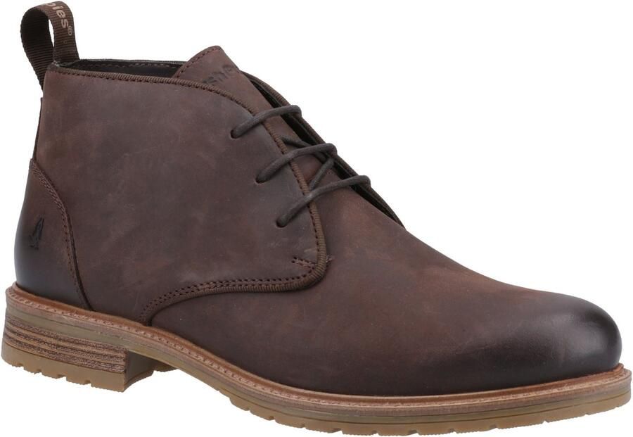 Hush Puppies Ricky Leren Heren Bruine Enkellaarzen
