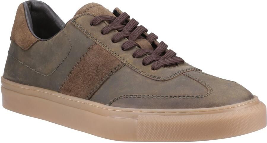 Hush Puppies Riley Heren Sneakers Van Suède In Khaki