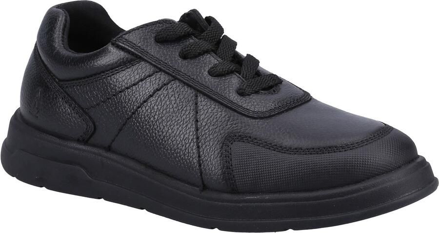 Hush Puppies Robert SNR Leren Zwarte Veterschoenen Voor Jongens